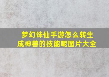 梦幻诛仙手游怎么转生成神兽的技能呢图片大全