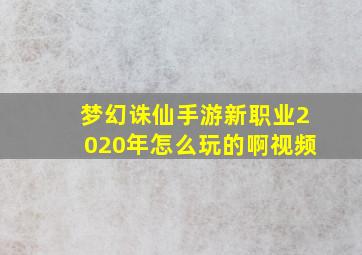 梦幻诛仙手游新职业2020年怎么玩的啊视频