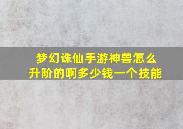 梦幻诛仙手游神兽怎么升阶的啊多少钱一个技能