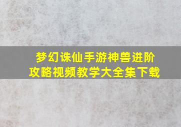 梦幻诛仙手游神兽进阶攻略视频教学大全集下载