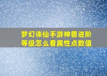 梦幻诛仙手游神兽进阶等级怎么看属性点数值