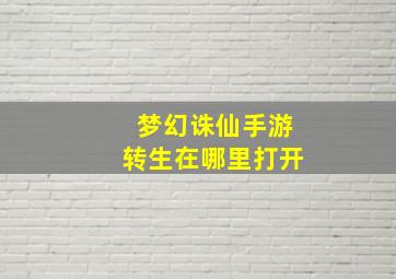 梦幻诛仙手游转生在哪里打开