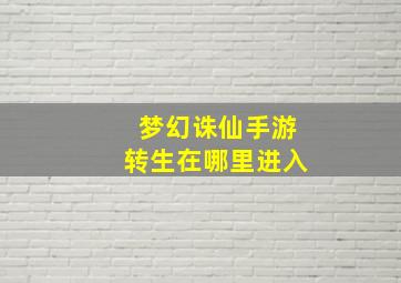 梦幻诛仙手游转生在哪里进入