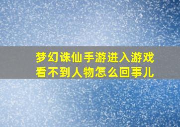 梦幻诛仙手游进入游戏看不到人物怎么回事儿