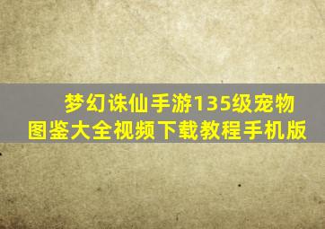 梦幻诛仙手游135级宠物图鉴大全视频下载教程手机版