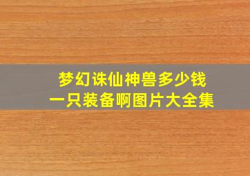 梦幻诛仙神兽多少钱一只装备啊图片大全集