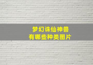 梦幻诛仙神兽有哪些种类图片