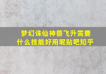 梦幻诛仙神兽飞升需要什么技能好用呢贴吧知乎