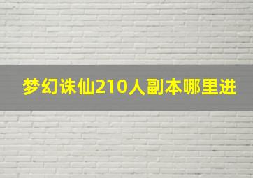 梦幻诛仙210人副本哪里进