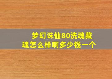 梦幻诛仙80洗魂藏魂怎么样啊多少钱一个