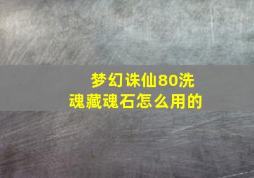 梦幻诛仙80洗魂藏魂石怎么用的