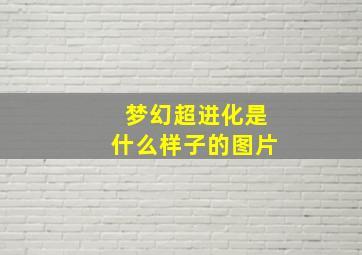 梦幻超进化是什么样子的图片