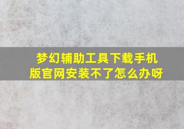 梦幻辅助工具下载手机版官网安装不了怎么办呀