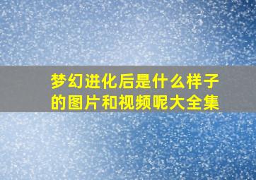 梦幻进化后是什么样子的图片和视频呢大全集