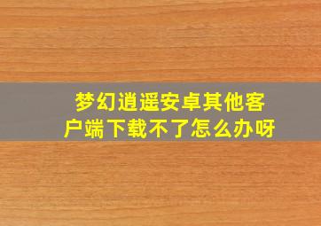 梦幻逍遥安卓其他客户端下载不了怎么办呀