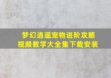 梦幻逍遥宠物进阶攻略视频教学大全集下载安装