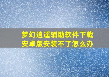 梦幻逍遥辅助软件下载安卓版安装不了怎么办