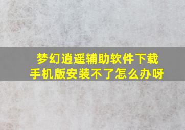 梦幻逍遥辅助软件下载手机版安装不了怎么办呀