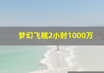 梦幻飞贼2小时1000万