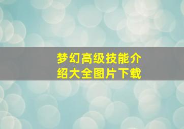 梦幻高级技能介绍大全图片下载