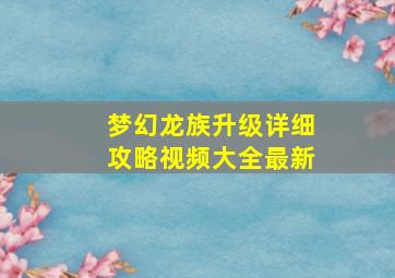 梦幻龙族升级详细攻略视频大全最新