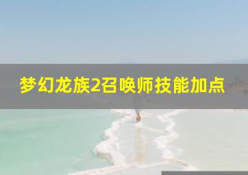 梦幻龙族2召唤师技能加点