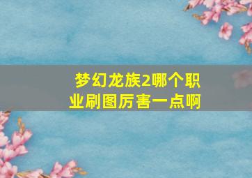 梦幻龙族2哪个职业刷图厉害一点啊