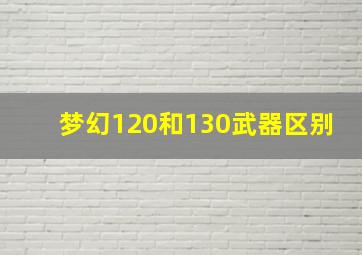 梦幻120和130武器区别