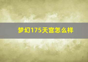 梦幻175天宫怎么样