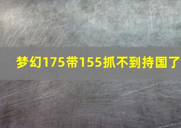 梦幻175带155抓不到持国了