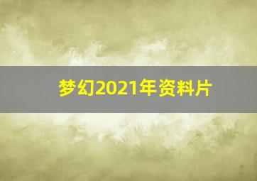 梦幻2021年资料片