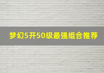 梦幻5开50级最强组合推荐