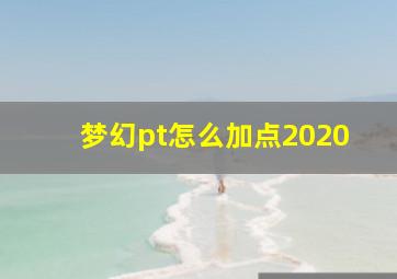 梦幻pt怎么加点2020