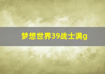 梦想世界39战士满g