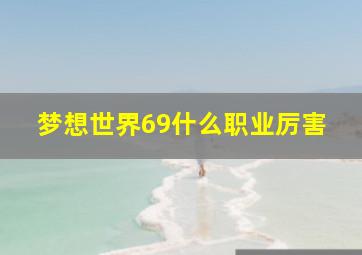 梦想世界69什么职业厉害