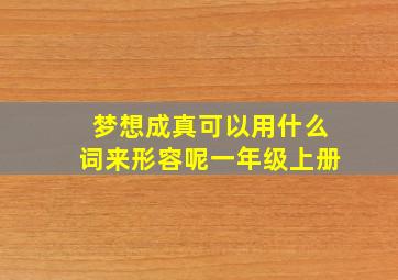 梦想成真可以用什么词来形容呢一年级上册