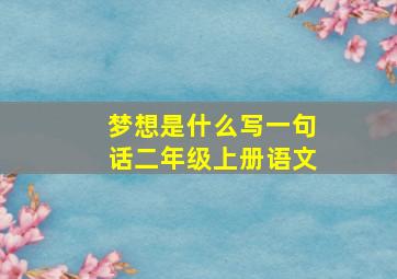 梦想是什么写一句话二年级上册语文