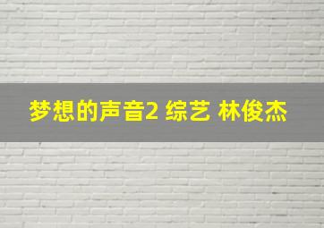 梦想的声音2 综艺 林俊杰