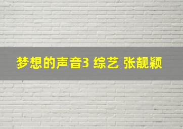 梦想的声音3 综艺 张靓颖