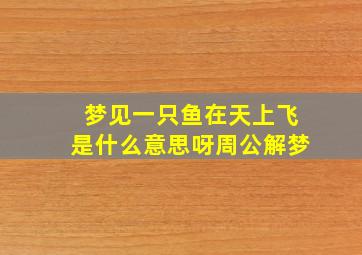 梦见一只鱼在天上飞是什么意思呀周公解梦