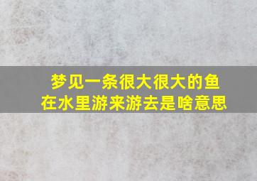 梦见一条很大很大的鱼在水里游来游去是啥意思