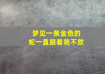 梦见一条金色的蛇一直跟着我不放