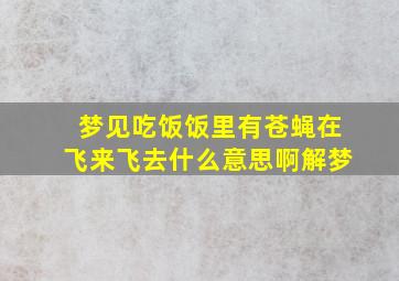 梦见吃饭饭里有苍蝇在飞来飞去什么意思啊解梦