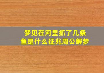 梦见在河里抓了几条鱼是什么征兆周公解梦