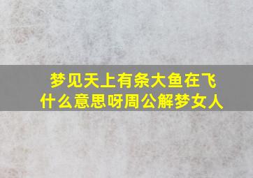 梦见天上有条大鱼在飞什么意思呀周公解梦女人