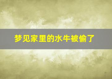 梦见家里的水牛被偷了