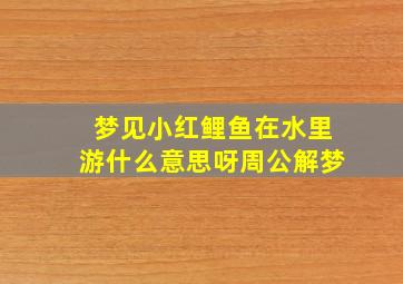 梦见小红鲤鱼在水里游什么意思呀周公解梦