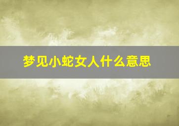 梦见小蛇女人什么意思