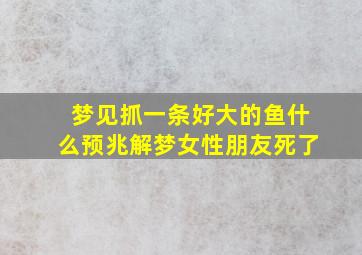 梦见抓一条好大的鱼什么预兆解梦女性朋友死了