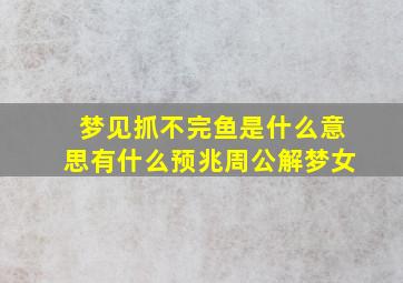 梦见抓不完鱼是什么意思有什么预兆周公解梦女